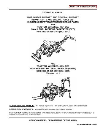 army tm 5-2420-224-24p-1 technical manual unit, direct support ...