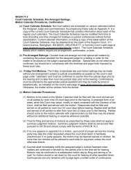 WCCR 77.2 Court Calendar Schedule, Pre-Arranged Settings ...