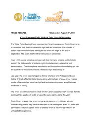 Clare Conquest Press Release Aug 2011 - Ennis Chamber of ...