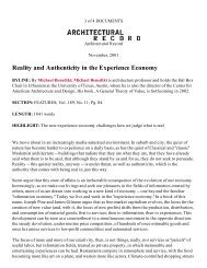 Reality and Authenticity in the Experience ... - Michael Benedikt