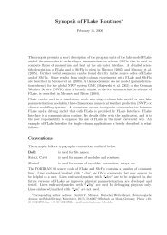 Synopsis of FLake Routinesâ - COSMO model