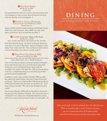 Dining Guide Download PDF (980K) - Kiawah Island Golf Resort