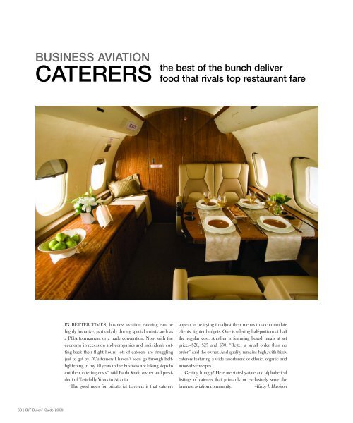 CATERERS - Business Jet Traveler