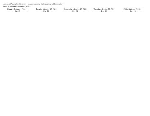 Lesson Plans for Sharon Hoogendoorn, Schulenburg ... - txed.net