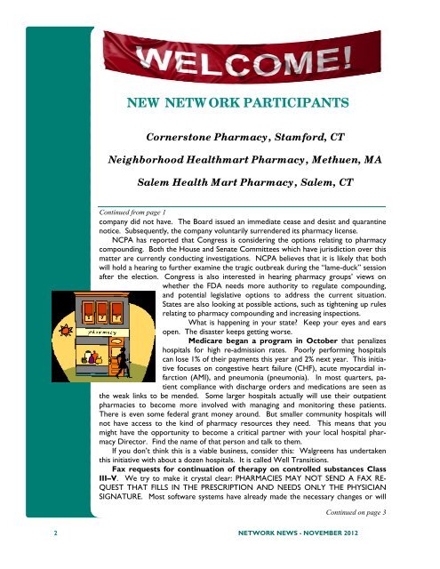 November 2012 - Northeast Pharmacy Service Corporation