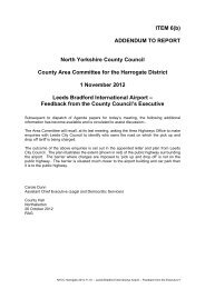 Addendum to Report - North Yorkshire County Council