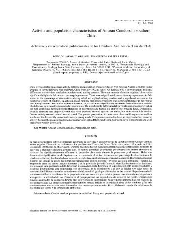 Activity and population characteristics of Andean Condors in ...