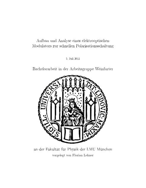 Aufbau und Analyse eines elektrooptischen Modulators zur ...