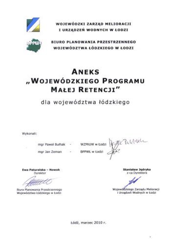 Aneks do - WojewÃ³dzki ZarzÄd Melioracji i UrzÄdzeÅ Wodnych w ...