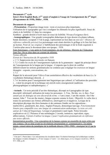 Documents 1er cycle - Espace Langues