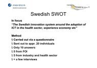 Swedish SWOT - Nordic ICT Foresight
