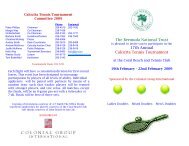 The Bermuda National Trust 17th Annual Calcutta Tennis Tournament