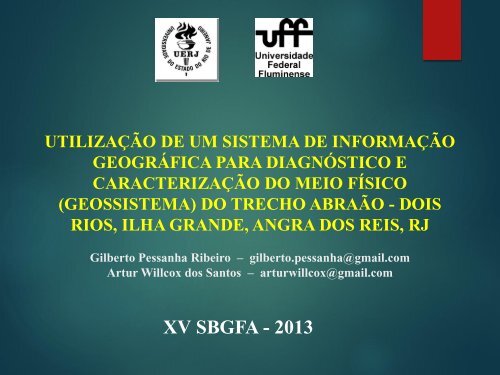 XV SBGFA - 2013 - Georeferencial