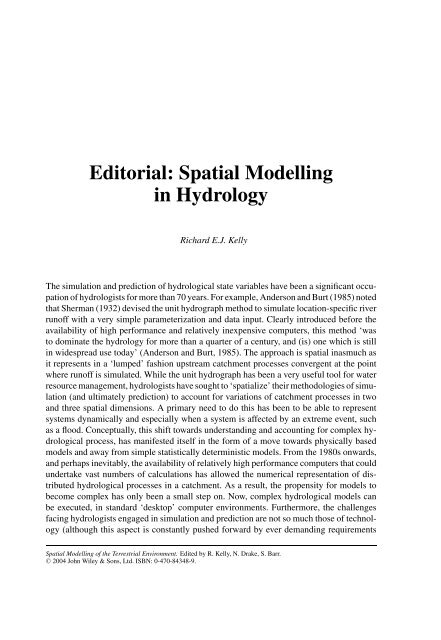 1 Spatial Modelling of the Terrestrial Environment - Georeferencial