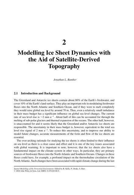 1 Spatial Modelling of the Terrestrial Environment - Georeferencial