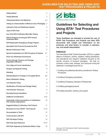 Guidelines for Selecting and Using ISTAÂ® Test Procedures and ...