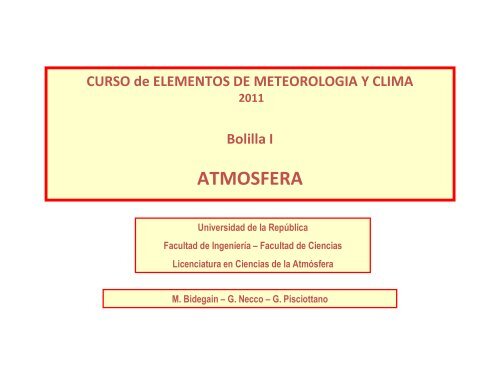 ATMOSFERA - Unidad de Ciencias de la Atmósfera