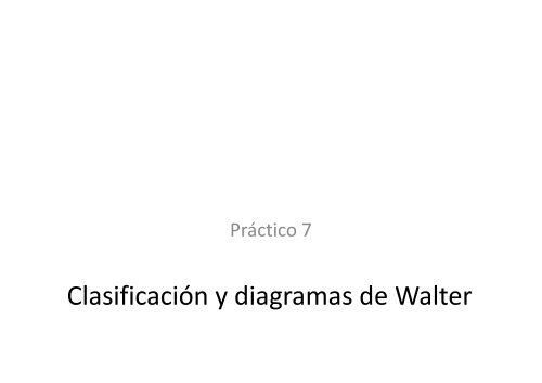 Clasificación y diagramas de Walter