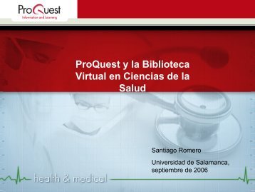 ProQuest y la Biblioteca Virtual en Ciencias de la Salud - Bibliotecas ...