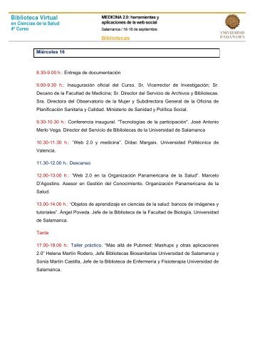 Programa del curso - Bibliotecas Universidad de Salamanca