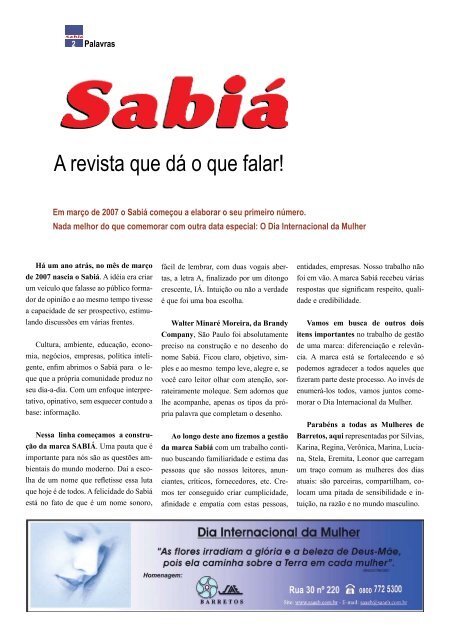 SabiÃ¡ - marÃ§o - 2008 - nÂº 10 - Outorga