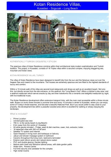 Kotan Residence Villas, - Sunshine Estates