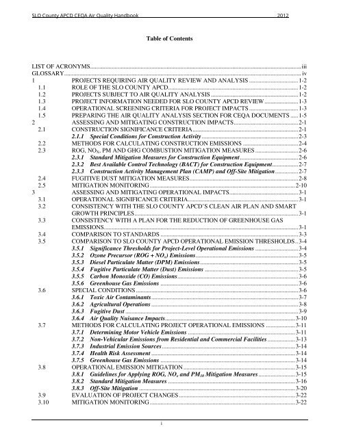 CEQA Air Quality Handbook - Air Pollution Control District