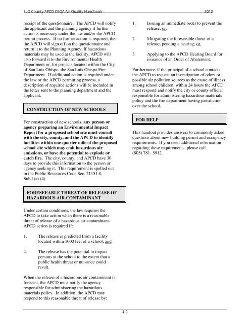 CEQA Air Quality Handbook - Air Pollution Control District