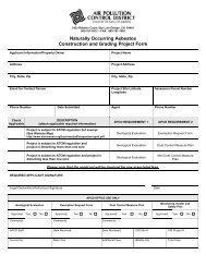 Project/ Exemption Form - Air Pollution Control District