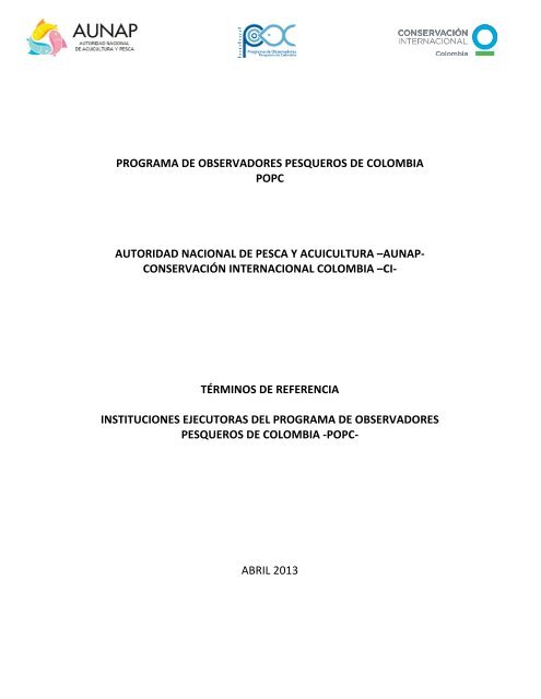 tdr popc_ aunap_ci 090413 - ConservaciÃ³n Internacional | Colombia