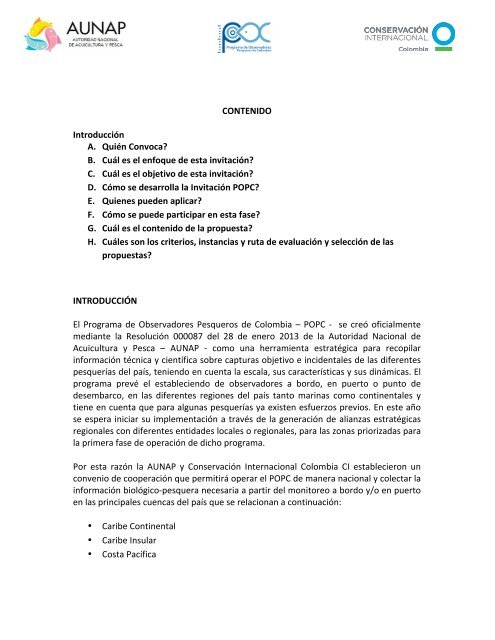 tdr popc_ aunap_ci 090413 - ConservaciÃ³n Internacional | Colombia