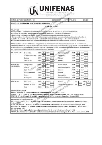 2012 c/h: 20 disciplina: enfermagem em atendimento domiciliar ...