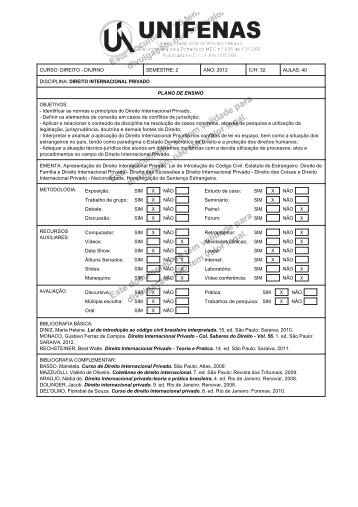 direito internacional privado - Portal dos Professores da UNIFENAS