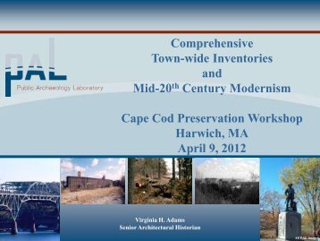 Comprehensive Town-wide Inventories and Mid-20th Century ...