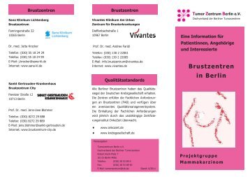 Flyer Brustzentren in Berlin (pdf) - Netzwerk Frauengesundheit Berlin