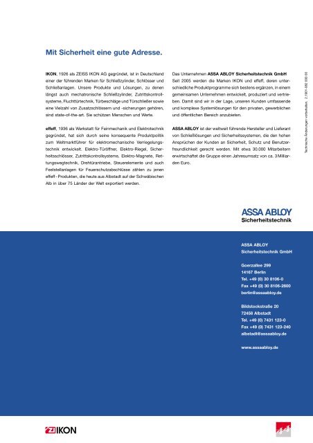 Sicherheit als Verwaltungsgegenstand. - Assa Abloy