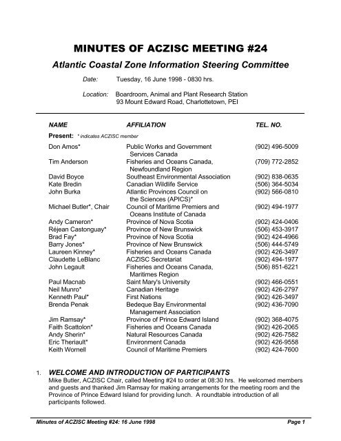 MINUTES OF ACZISC MEETING #24 - COINAtlantic