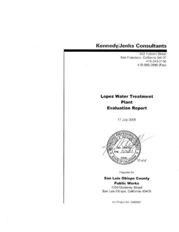 Lopez Water Treatment Plant Evaluation Report - SLOCountyWater ...