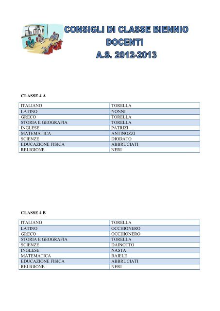 classe 4 a italiano torella latino nonni greco torella storia e geografia ...