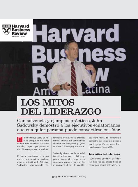 Los mitos del liderazgo / HBR - Ekos Negocios