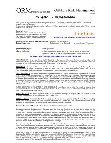 LifelineÂ© Benefit Endorsement - Offshore Risk Management