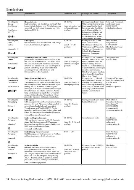 Veranstaltungs- programm - Tag des offenen Denkmals