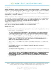 West Deptford Peds CHADIS Letter 10.17.12 - Advocare
