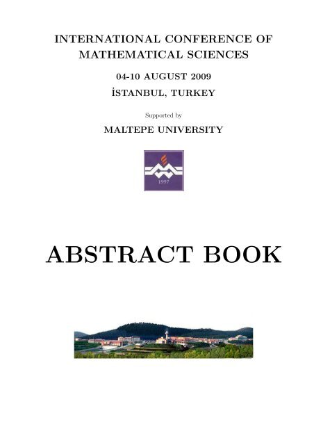 Abstract book International Conference of MathematicalSciences 