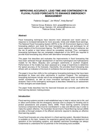 improving accuracy, lead time and contingency in fluvial flood ...