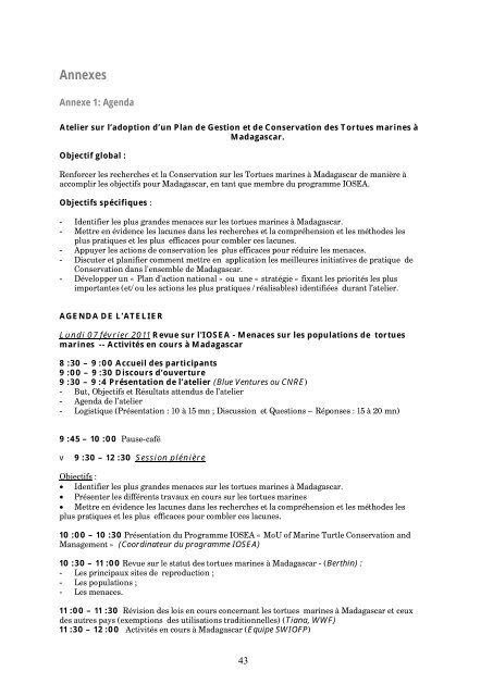 l'atelier sur l'adoption d'un plan de gestion et de conservation des ...