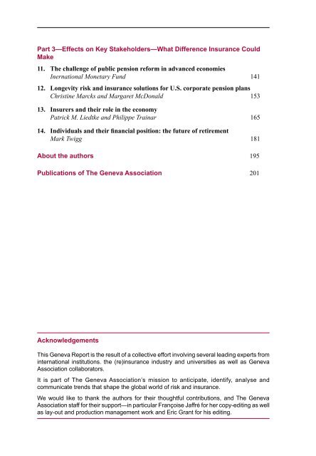 Addressing the Challenge of Global Ageingâ€”Funding Issues