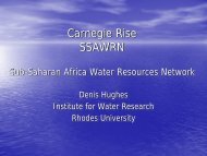 Sub-Saharan Africa Water Resources Network (SSAWRN) - Science ...