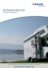 RV Product Price List - Webasto