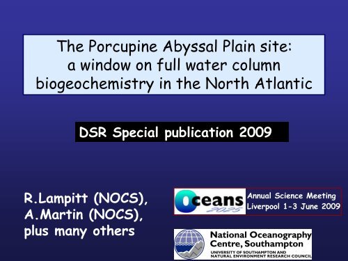 The Porcupine Abyssal Plain site - Oceans 2025